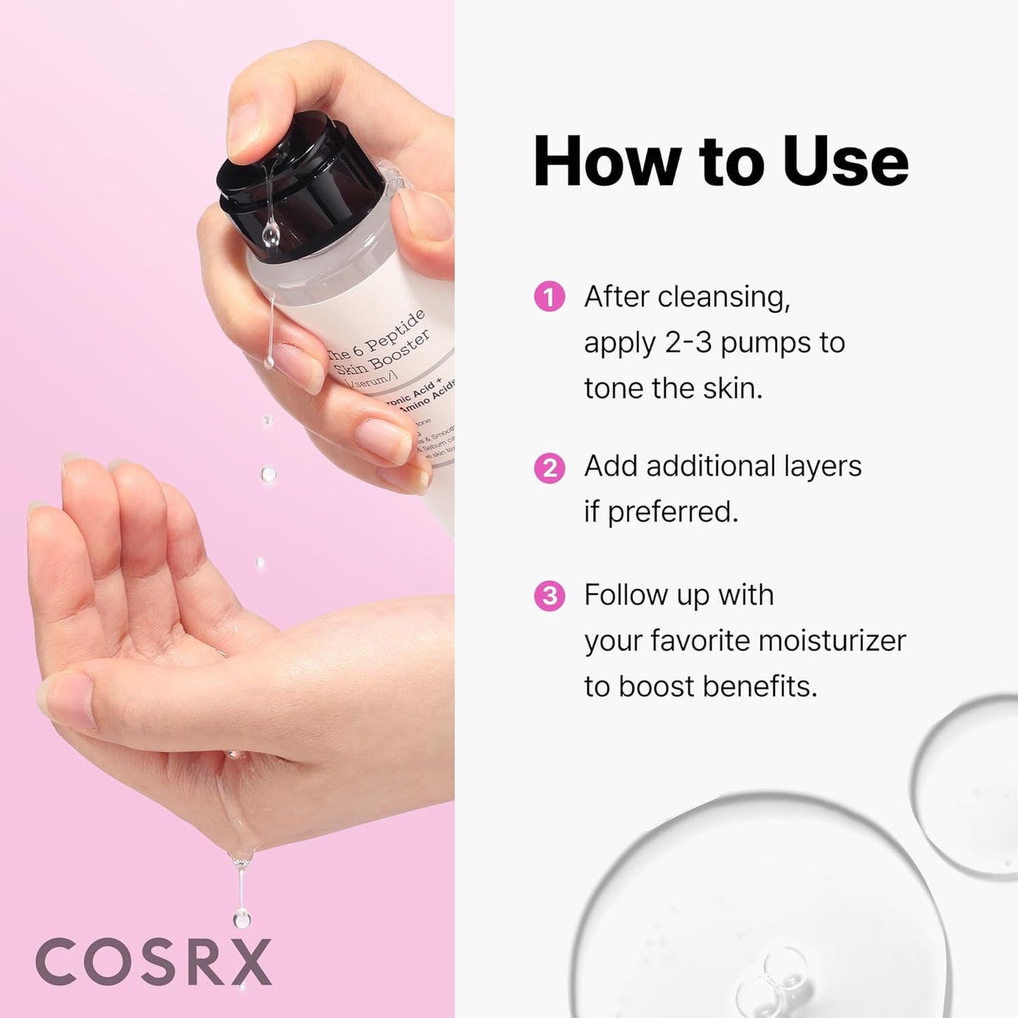 COSRX 6X Peptide Collagen Skin Booster Toner Serum | 5.07 oz