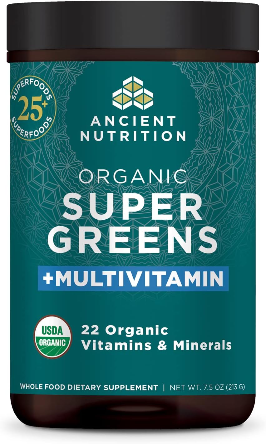 Ancient Nutrition Organic SuperGreens package details