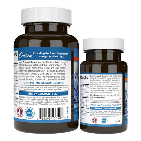 Carlson Super Omega-3 Gems product bottles