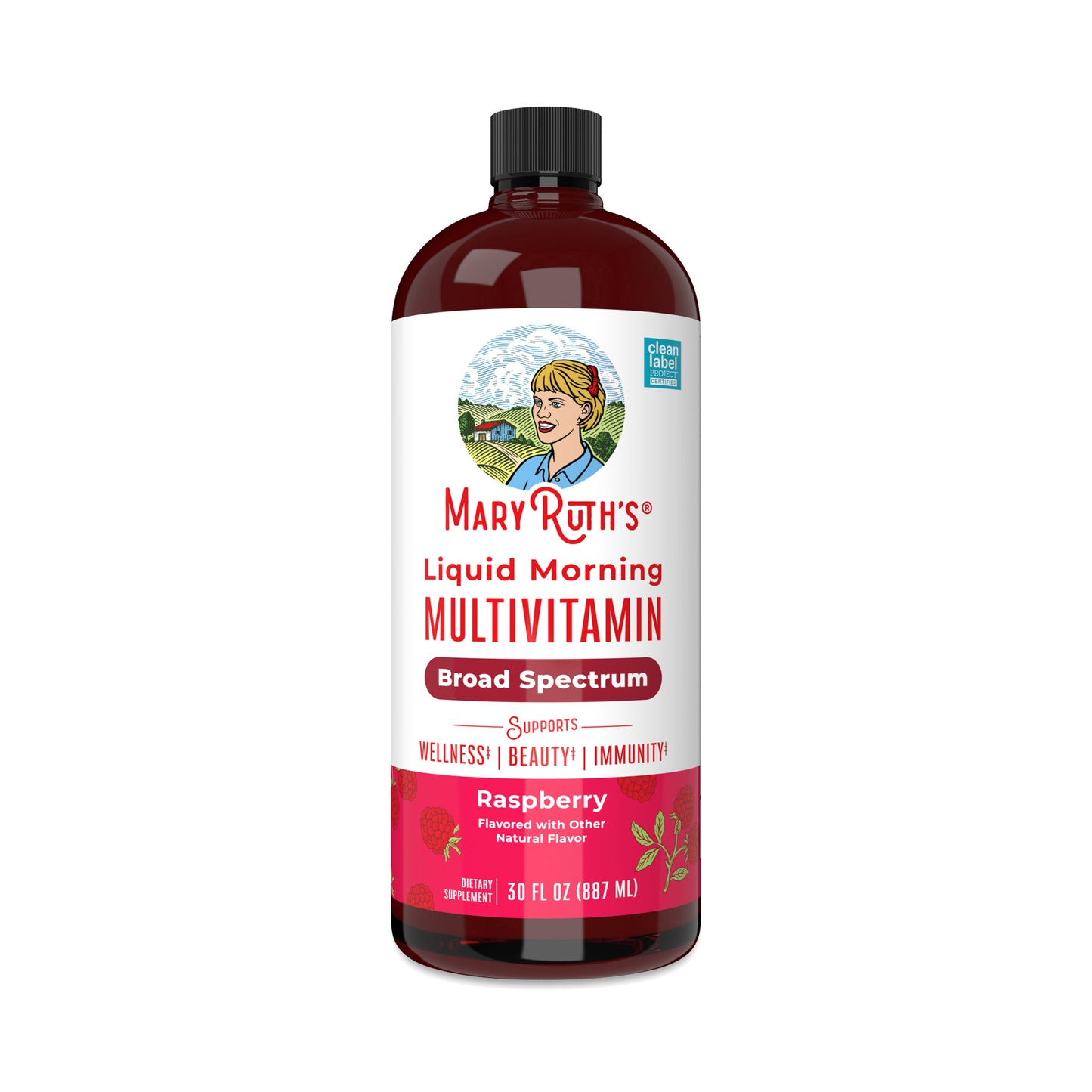 MARYRUTH'S Liquid Multivitamin for Women, Men & Kids | Broad Spectrum | Raspberry