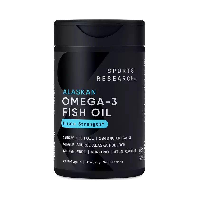 Sports Research Alaskan Omega-3 Fish Oil, Triple Strength, 90 Softgels