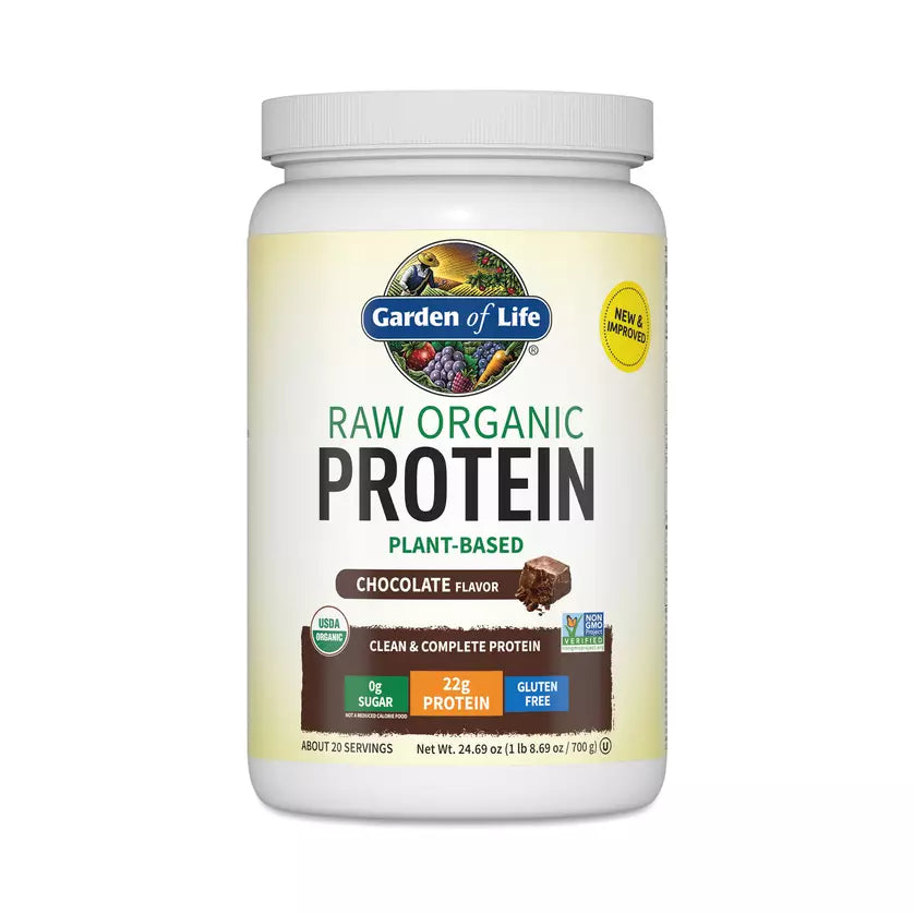Garden of Life Raw Organic Protein Powder, Chocolate, Plant-Based Protein, 24.69 oz