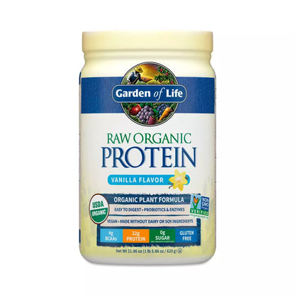 Garden of Life Raw Organic Protein Powder, Vanilla, Plant-Based Protein, 21.86 oz