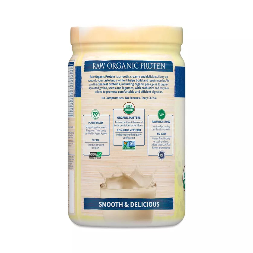 Garden of Life Raw Organic Protein Powder, Vanilla, Plant-Based Protein, 21.86 oz