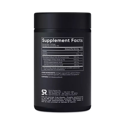 Sports Research Alaskan Omega-3 Fish Oil, Triple Strength, 90 Softgels