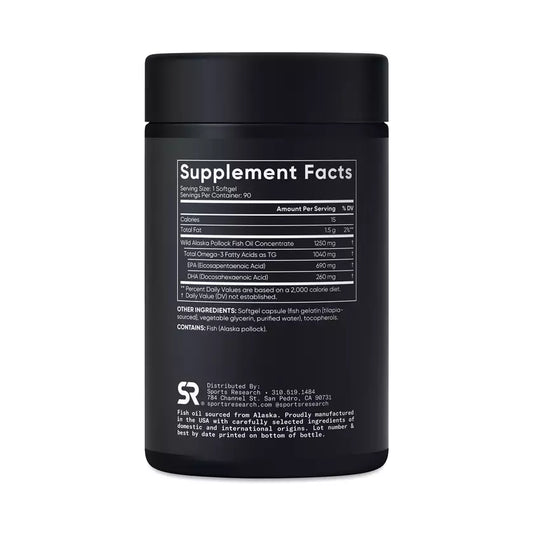 Sports Research Alaskan Omega-3 Fish Oil, Triple Strength, 90 Softgels