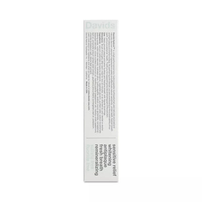 Davids Sensitive + Whitening Toothpaste, Natural Peppermint, Fluoride Free, 3 Pack