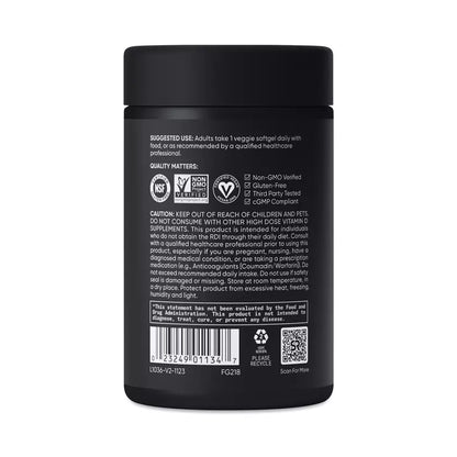 Sports Research D3 + K2, Plant-Based Vitamin D3 & K2, 60 Veggie Softgels