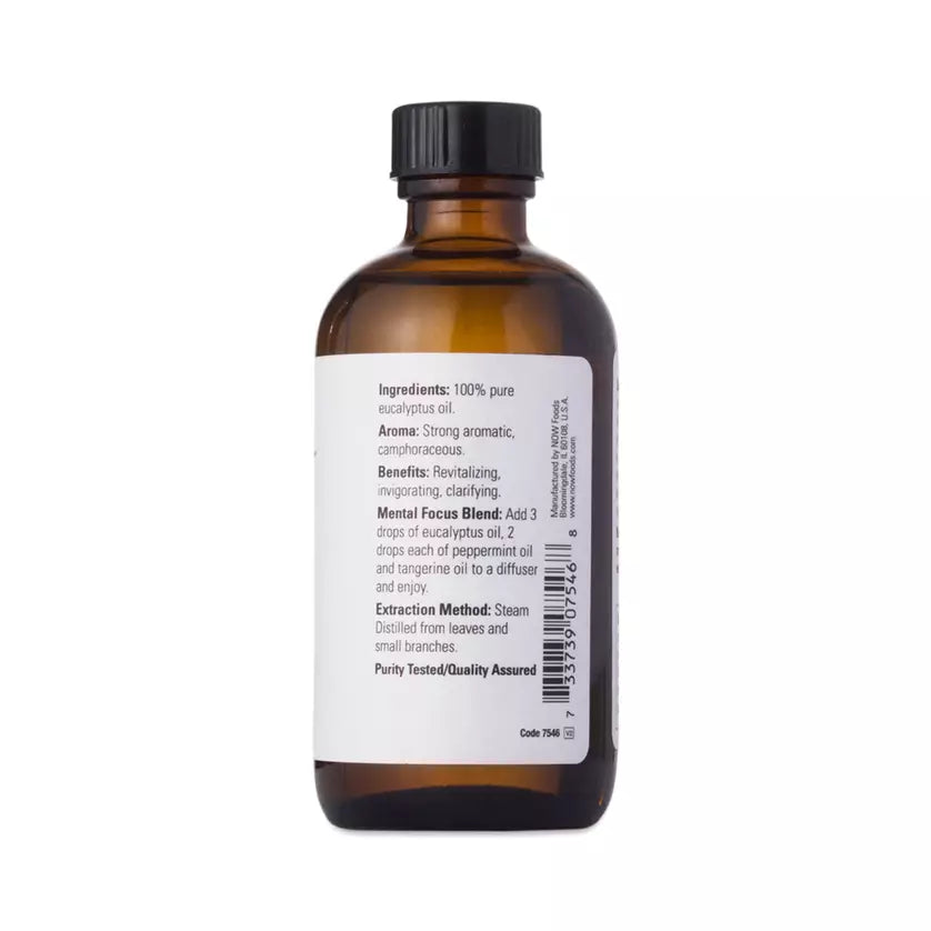 NOW Foods Eucalyptus Essential Oil, 100% Pure Eucalyptus Oil, 4 fl oz