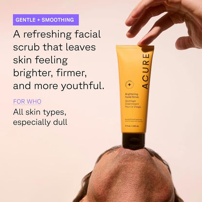 Acure Brightening Facial Scrub Exfoliating Face Wash - 4 fl oz (2 Pack)