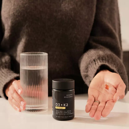Sports Research D3 + K2, Plant-Based Vitamin D3 & K2, 60 Veggie Softgels