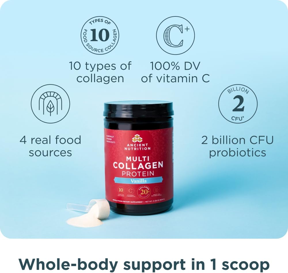 Ancient Nutrition Multi Collagen Protein Powder Vanilla | 45 Servings