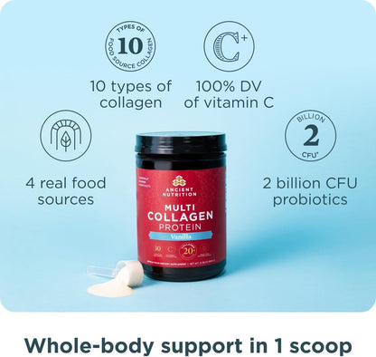 Ancient Nutrition Multi Collagen Protein Powder Vanilla | 45 Servings