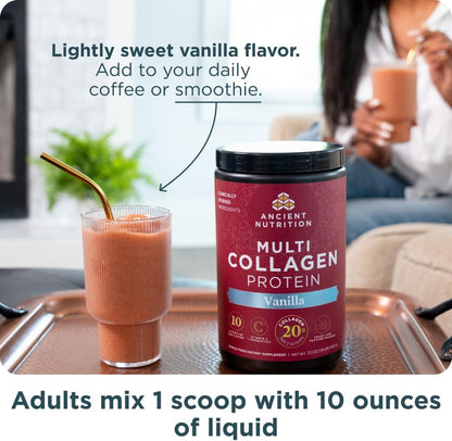 Ancient Nutrition Multi Collagen Protein Powder Vanilla | 45 Servings