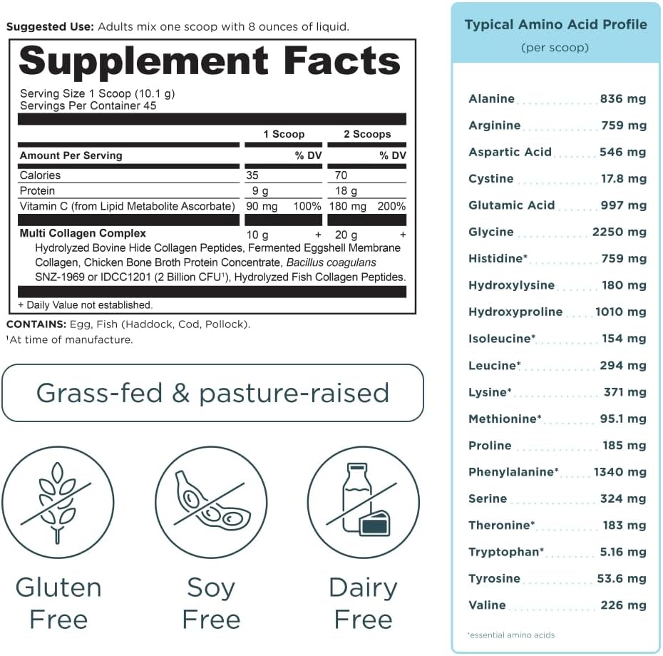 Ancient Nutrition Multi Collagen Protein Powder Unflavored| 45 Servings