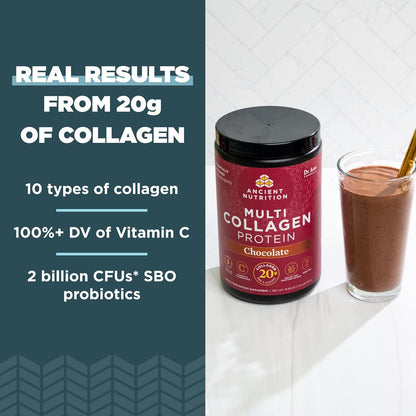 Ancient Nutrition Multi Collagen Protein Powder Chocolate | 40 Servings