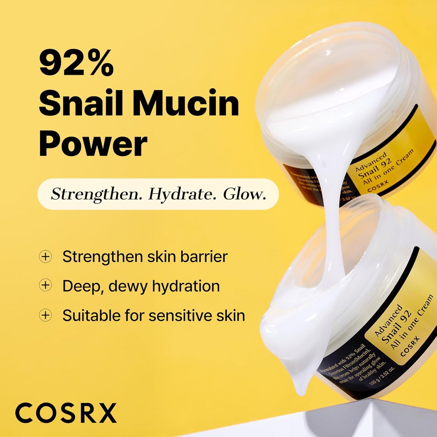 COSRX Snail Mucin 92% Face Moisturizer | 3.52 oz