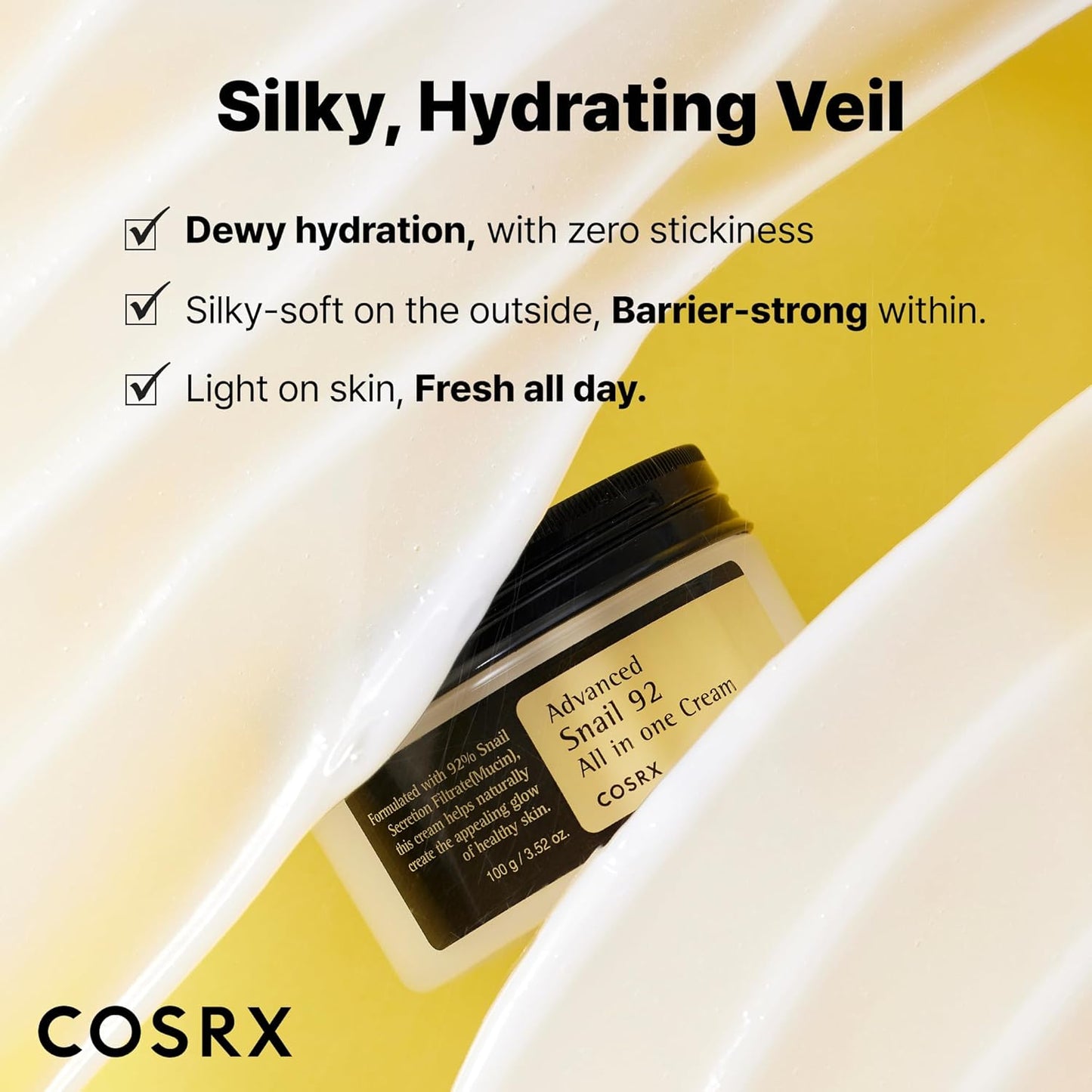 COSRX Snail Mucin 92% Face Moisturizer | 3.52 oz