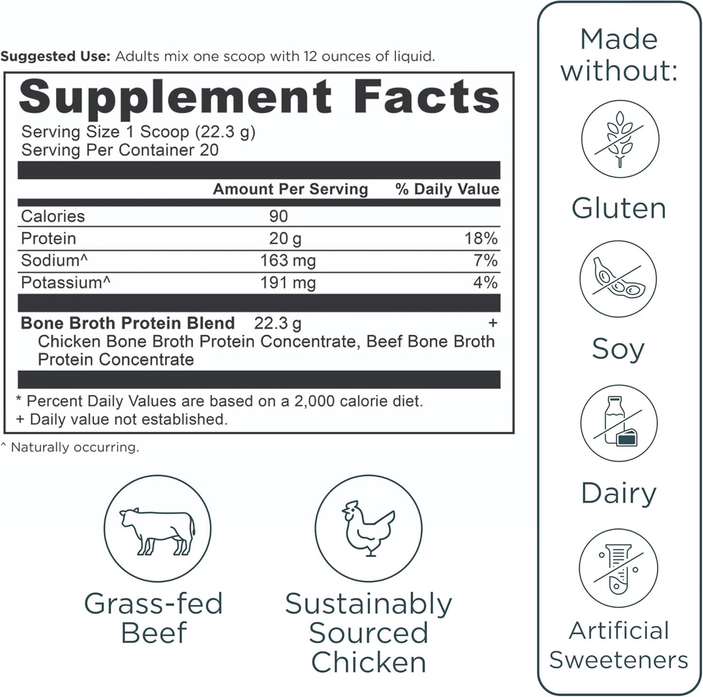 Ancient Nutrition Bone Broth Protein Powder Pure