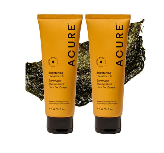 Acure Brightening Facial Scrub Exfoliating Face Wash - 4 fl oz (2 Pack)