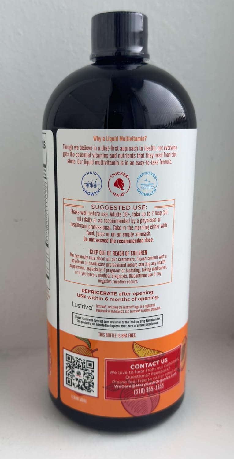 MaryRuth's Liquid Multivitamin + Hair Growth | Peach Mango