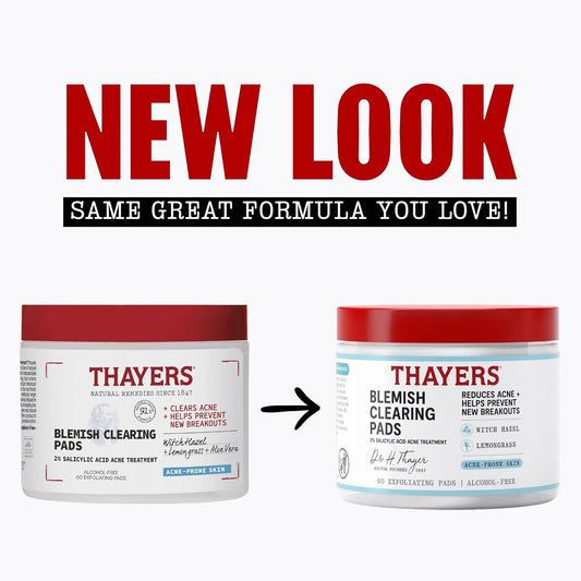 THAYERS Blemish Clearing Acne Pads | 60 Count