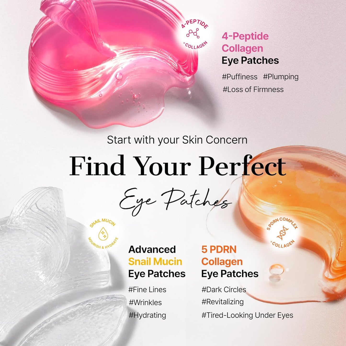 COSRX Pink Peptides Collagen Hydrogel Eye Patch | 60 Count