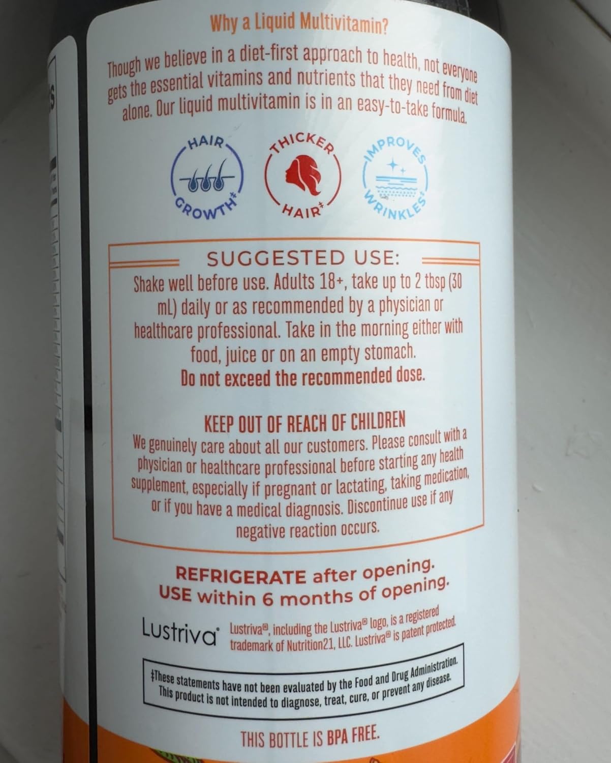 MaryRuth's Liquid Multivitamin + Hair Growth | Peach Mango