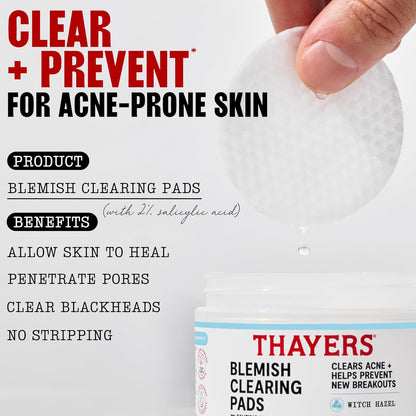 THAYERS Blemish Clearing Acne Pads | 60 Count
