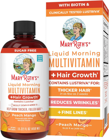 MaryRuth's Liquid Multivitamin + Hair Growth | Peach Mango