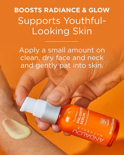 Andalou Naturals Turmeric + Vitamin C Enlighten Serum | 1.1 fl oz