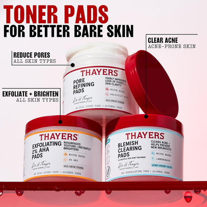 THAYERS Blemish Clearing Acne Pads | 60 Count