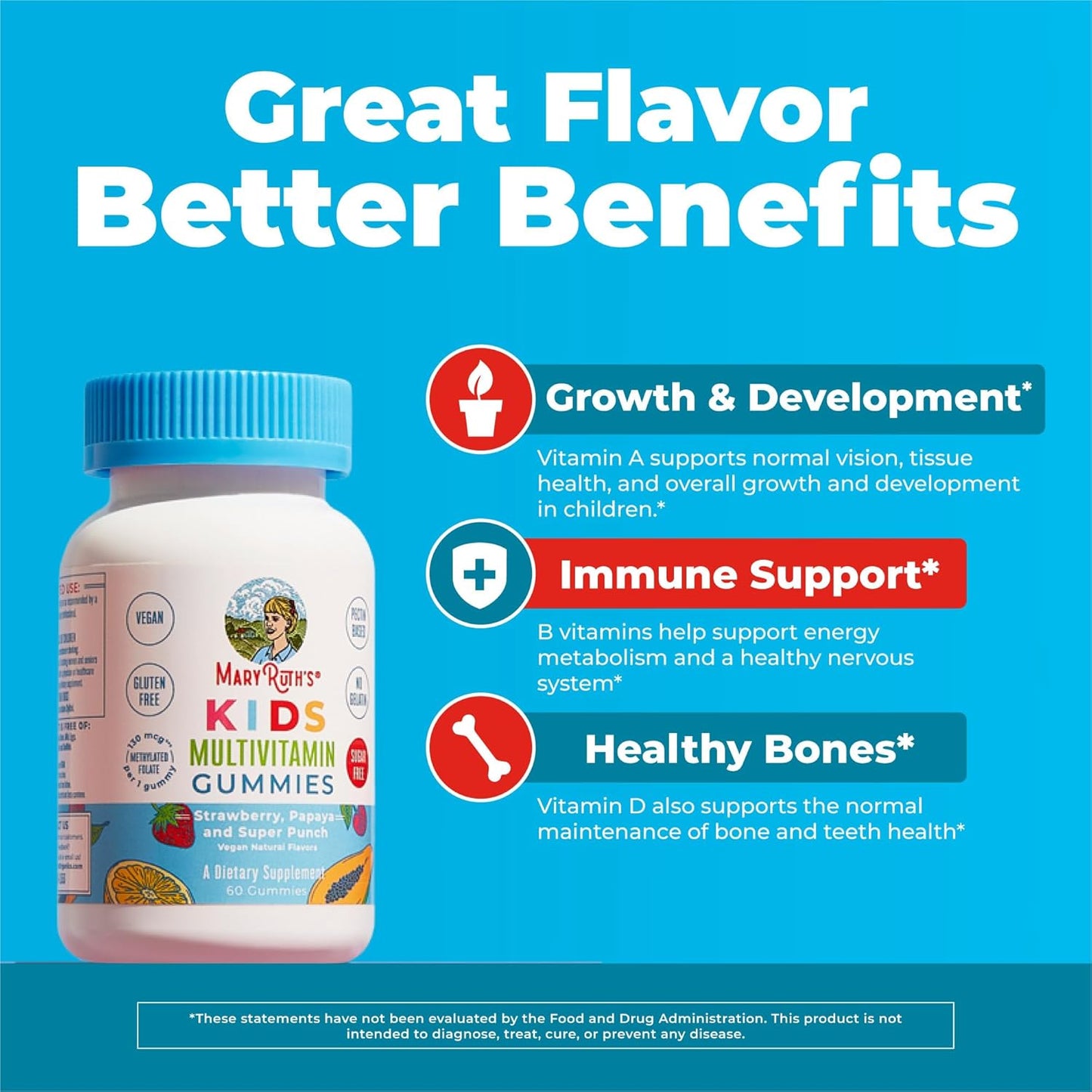 MaryRuth's Kids Sugar Free Multivitamin Gummies | 60 Count