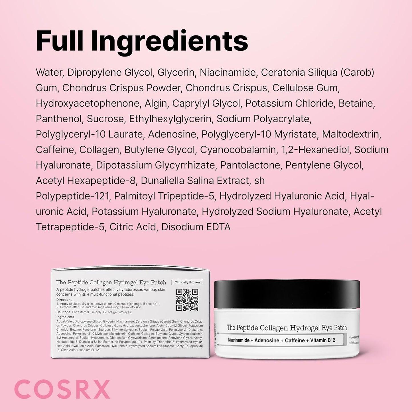 COSRX Pink Peptides Collagen Hydrogel Eye Patch | 60 Count