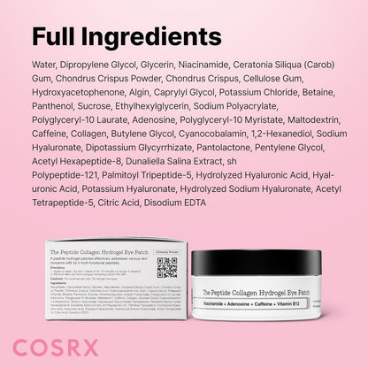 COSRX Pink Peptides Collagen Hydrogel Eye Patch | 60 Count