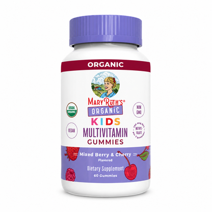 MaryRuth's Kids Organic Multivitamin Gummies | Mixed Bery & Cherry | 60 Count