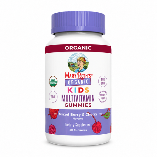 MaryRuth's Kids Organic Multivitamin Gummies | Mixed Bery & Cherry | 60 Count