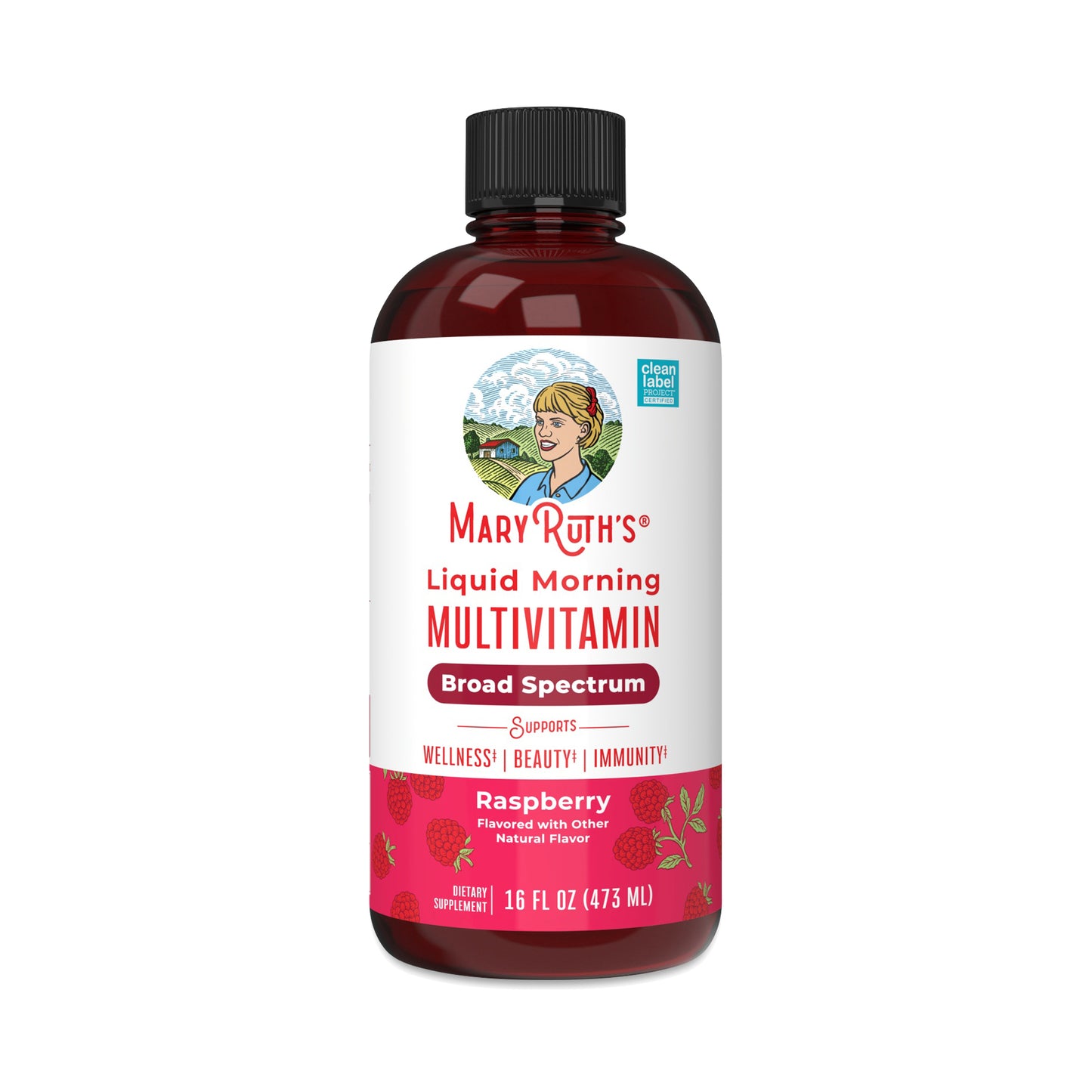 MARYRUTH'S Liquid Multivitamin for Women, Men & Kids | Broad Spectrum | Raspberry