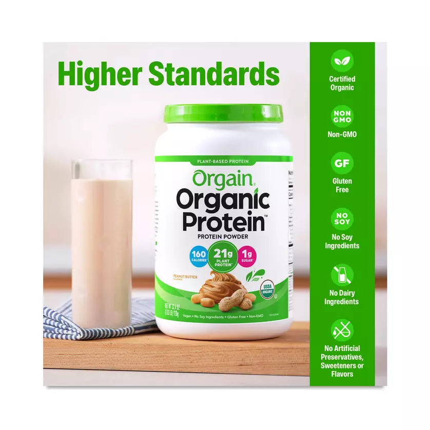 Orgain Organic Vegan Protein Powder Peanut Butter | 2.03 lb